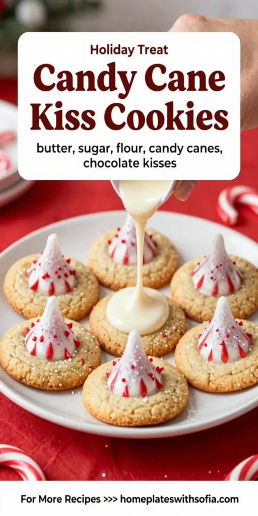 Candy Cane Kiss Cookies