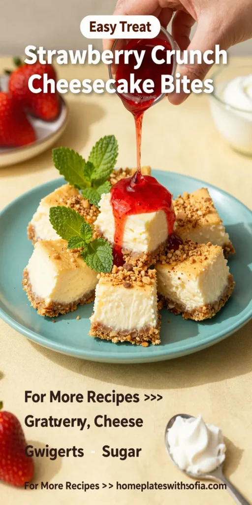 Strawberry Crunch Cheesecake Bites