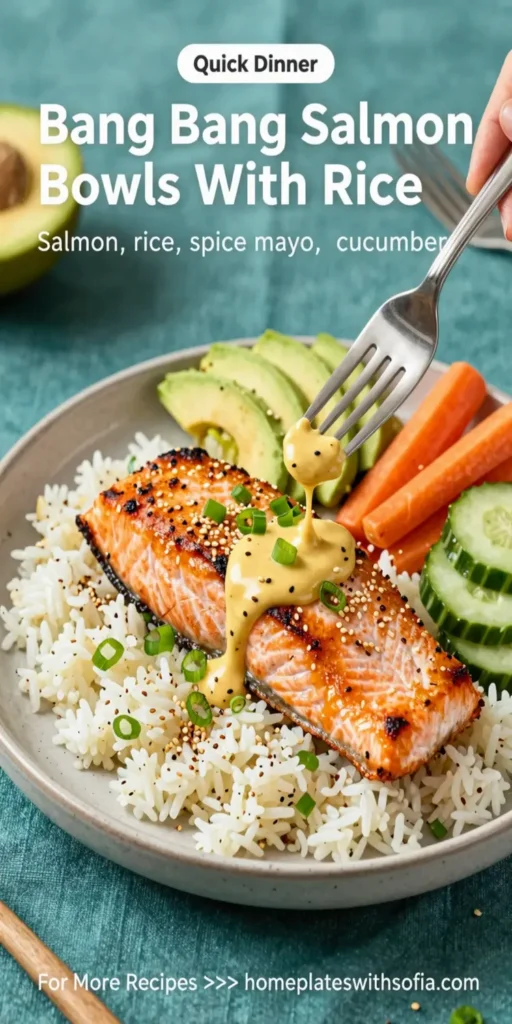 Bang Bang Salmon Bowls With Rice