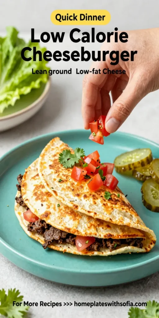 Low Calorie Cheeseburger Quesadilla