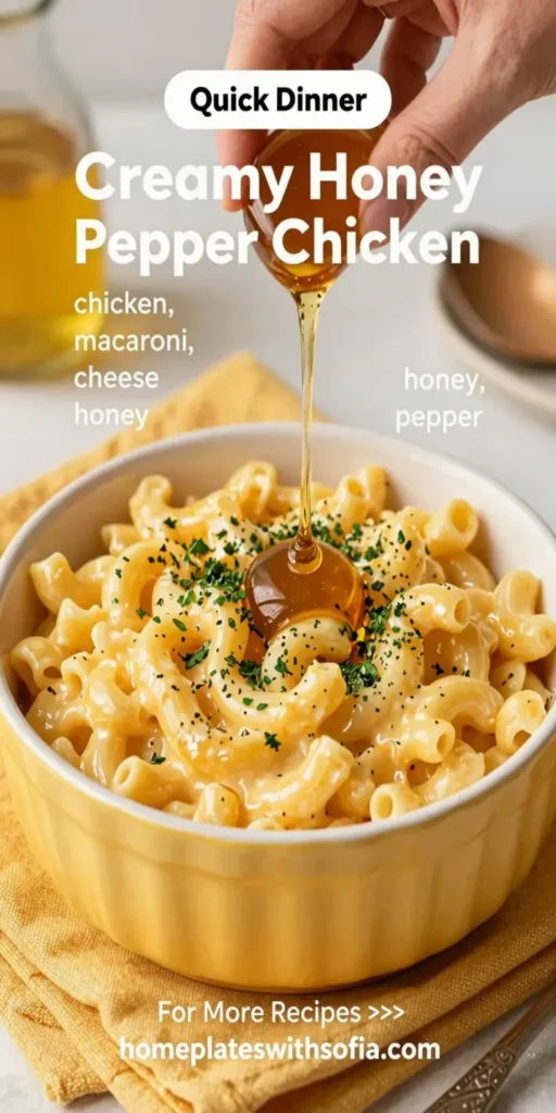 Creamy Honey Pepper Chicken Mac and Cheese Delight