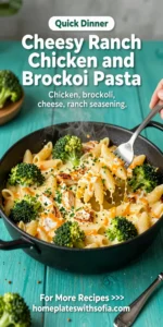 Cheesy Ranch Chicken and Broccoli Pasta Skillet