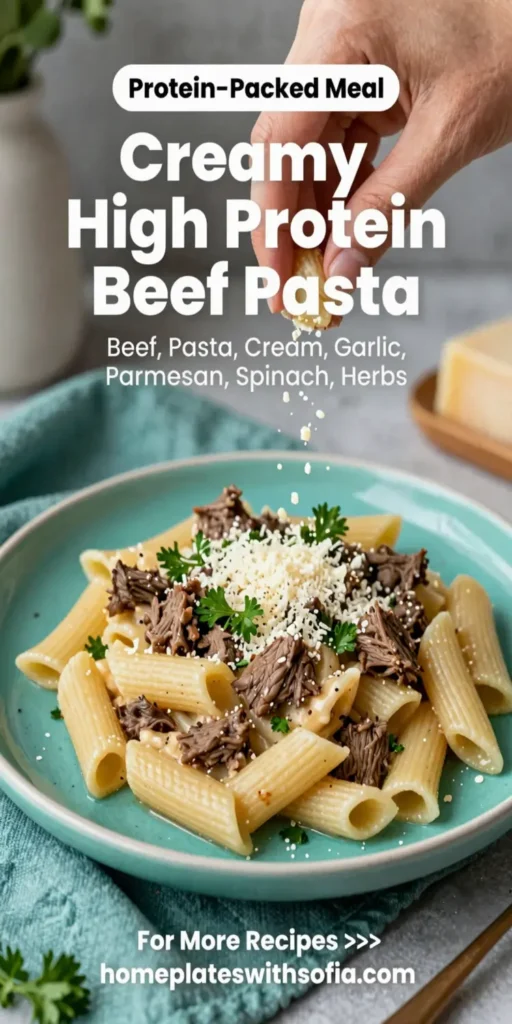 Creamy High Protein Beef Pasta