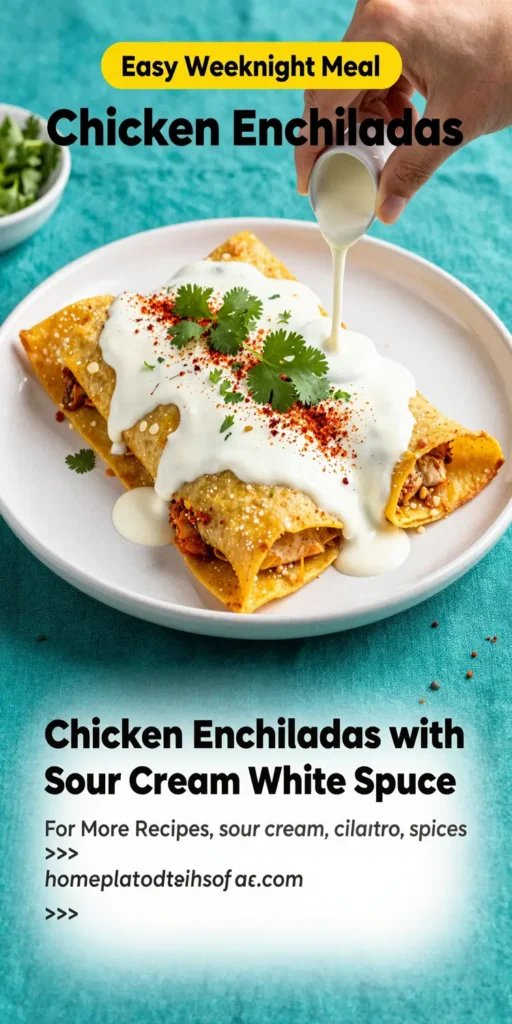 Chicken Enchiladas with Sour Cream White Sauce
