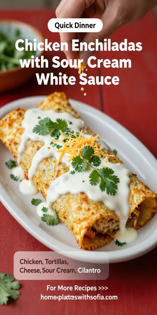 Chicken Enchiladas with Sour Cream White Sauce