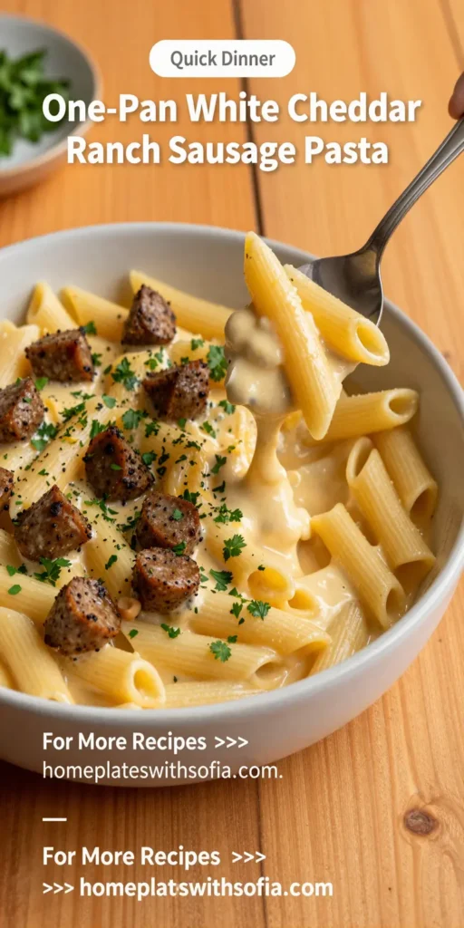 One-Pan White Cheddar Ranch Sausage Magic Pasta