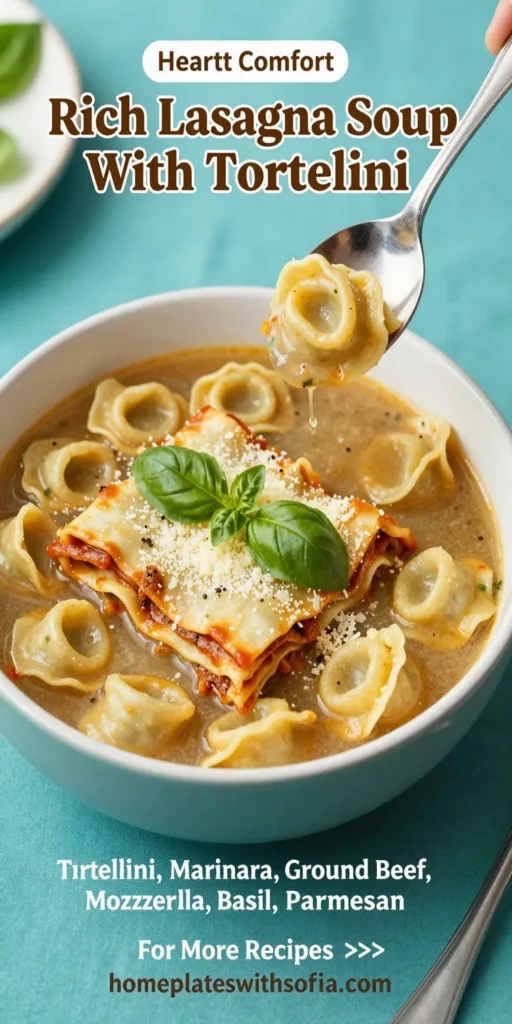 Rich Lasagna Soup With Tortellini