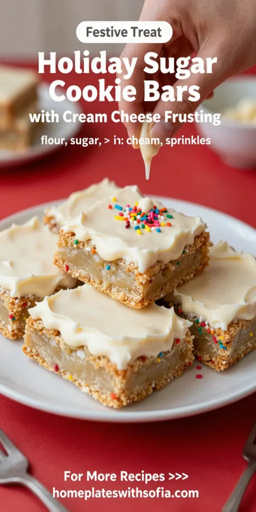 Holiday Sugar Cookie Bars with Cream Cheese Frosting