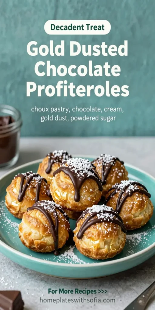Gold Dusted Chocolate Profiteroles
