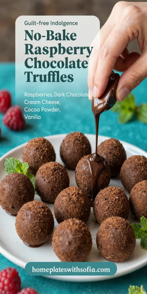 No-Bake Raspberry Chocolate Truffles
