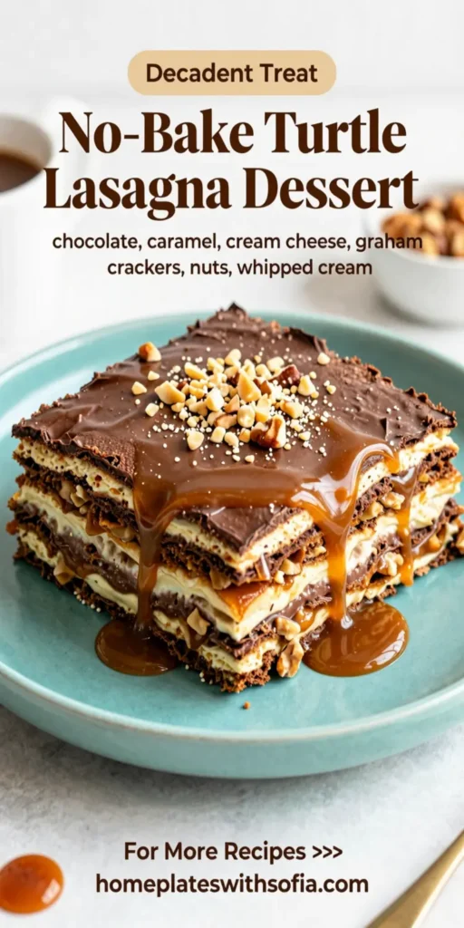 No-Bake Turtle Lasagna Dessert
