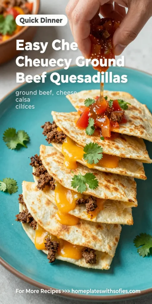 Easy Cheesy Ground Beef Quesadillas
