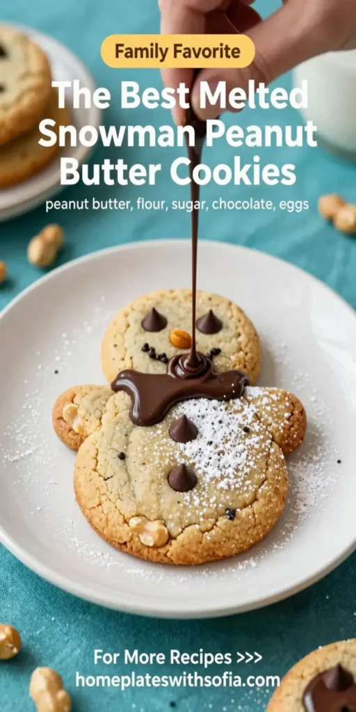 The Best Melted Snowman Peanut Butter Cookies