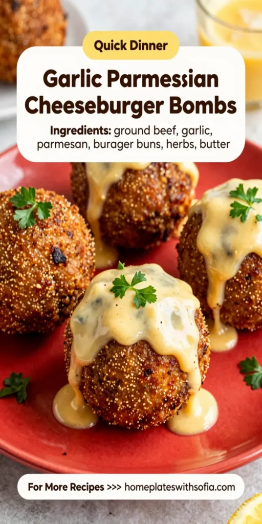 Garlic Parmesan Cheeseburger Bombs