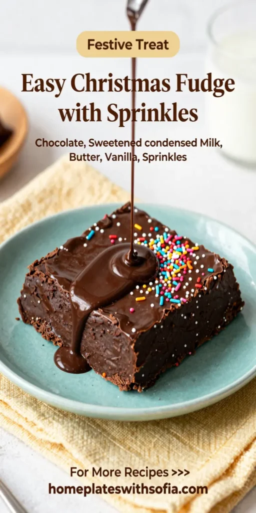 Easy Christmas Fudge with Sprinkles