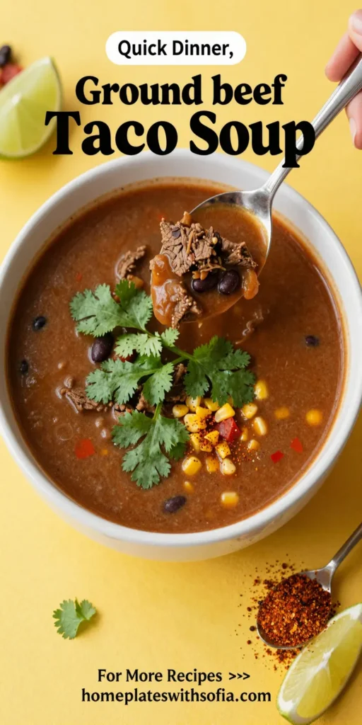 Best Crockpot Ground Beef Taco Soup