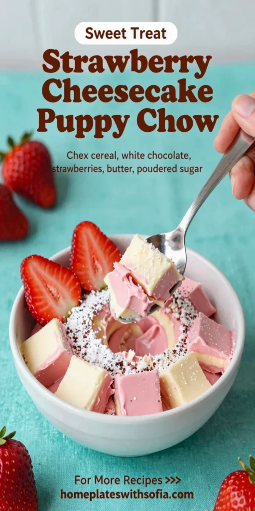 Strawberry Cheesecake Puppy Chow