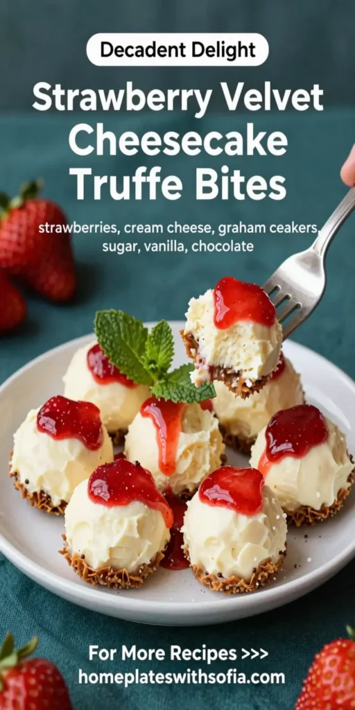 Strawberry Velvet Cheesecake Truffle Bites