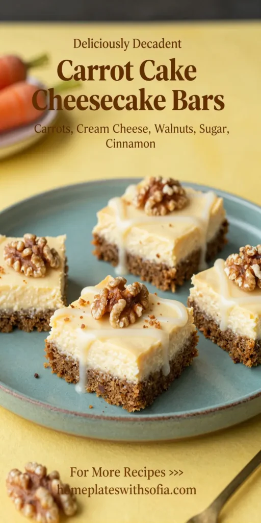 Carrot Cake Cheesecake Bars