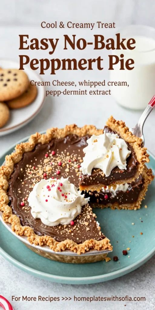Easy No-Bake Christmas Peppermint Pie