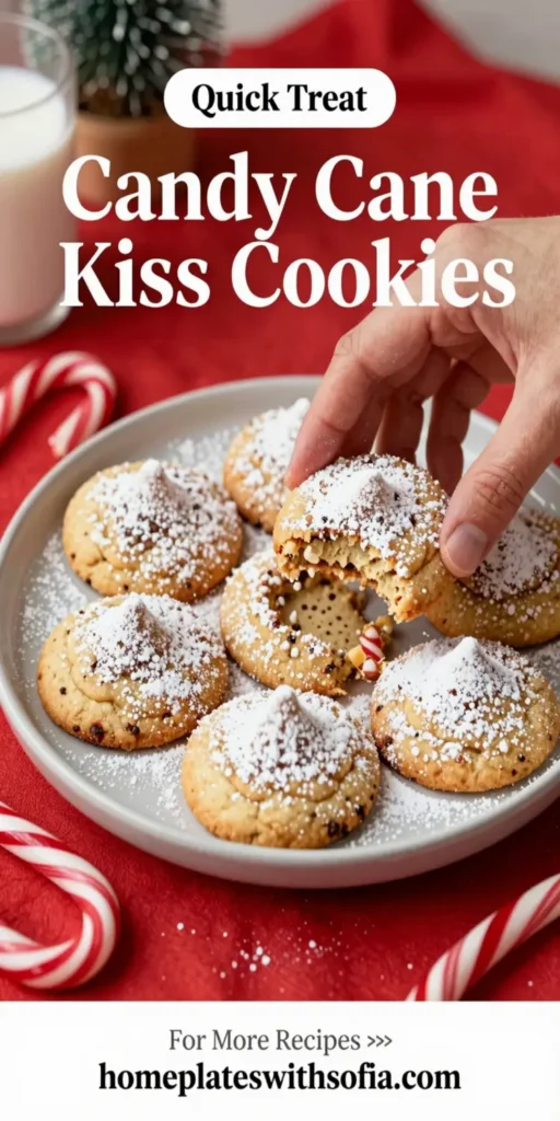Candy Cane Kiss Cookies
