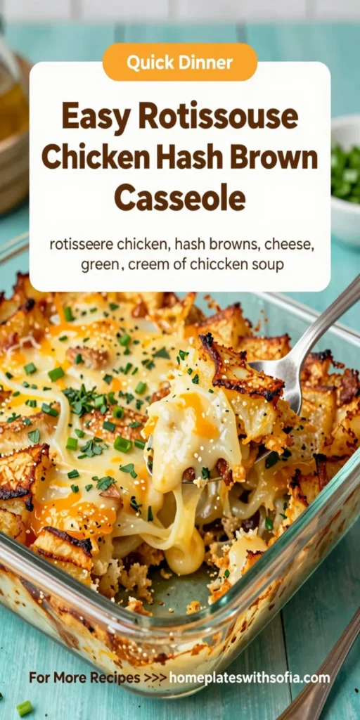 Easy Rotisserie Chicken Hash Brown Casserole
