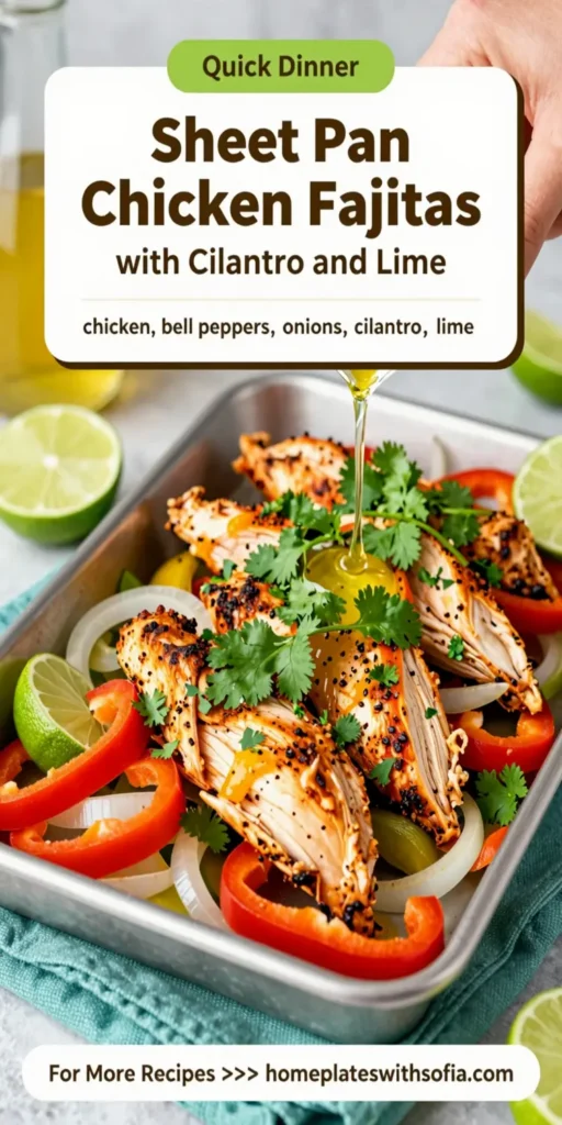 Sheet Pan Chicken Fajitas with Cilantro and Lime