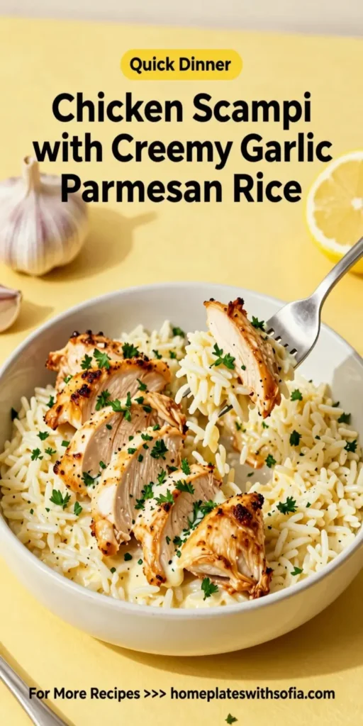 Chicken Scampi with Creamy Garlic Parmesan Rice