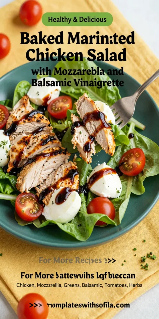 Baked Marinated Chicken Salad with Mozzarella and Balsamic Vinaigrette