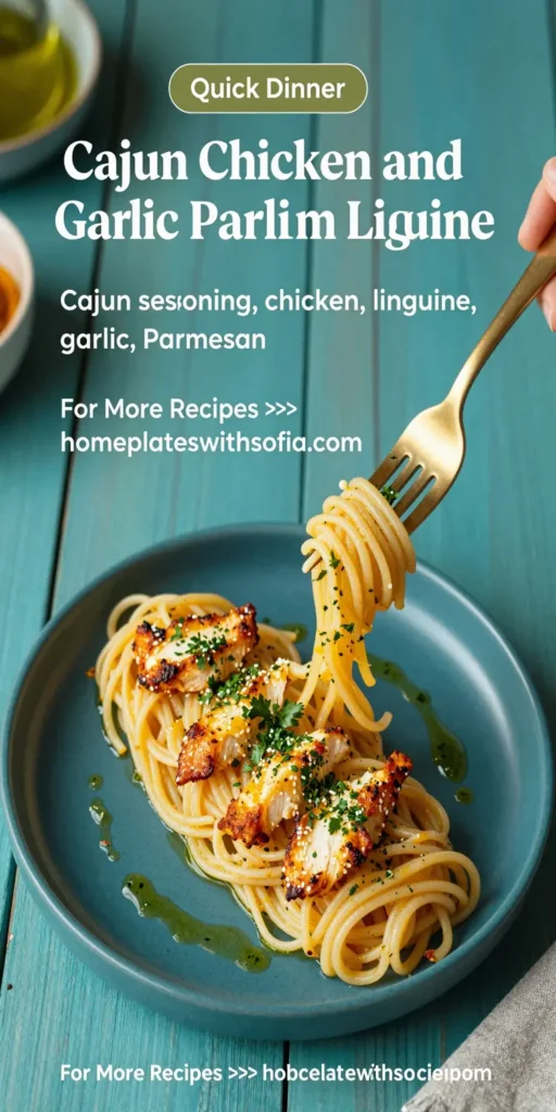 Cajun Chicken and Garlic Parmesan Linguine