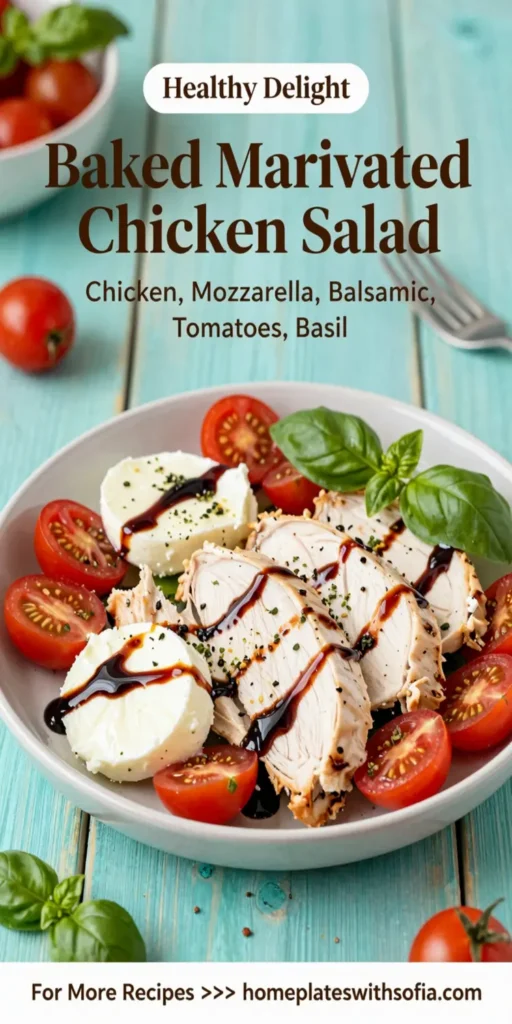 Baked Marinated Chicken Salad with Mozzarella and Balsamic Vinaigrette