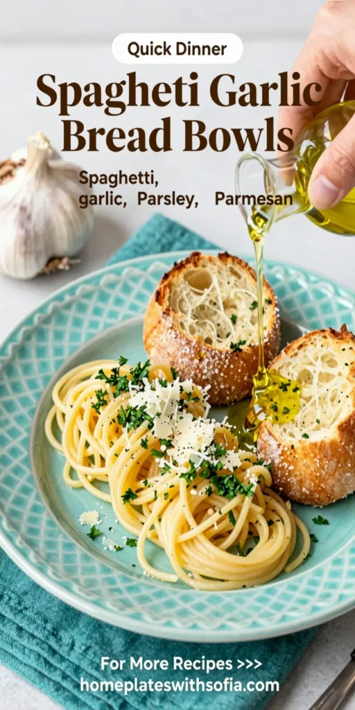 Spaghetti Garlic Bread Bowls