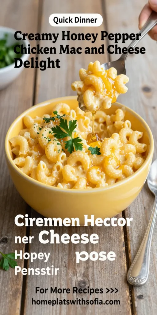 Creamy Honey Pepper Chicken Mac and Cheese Delight