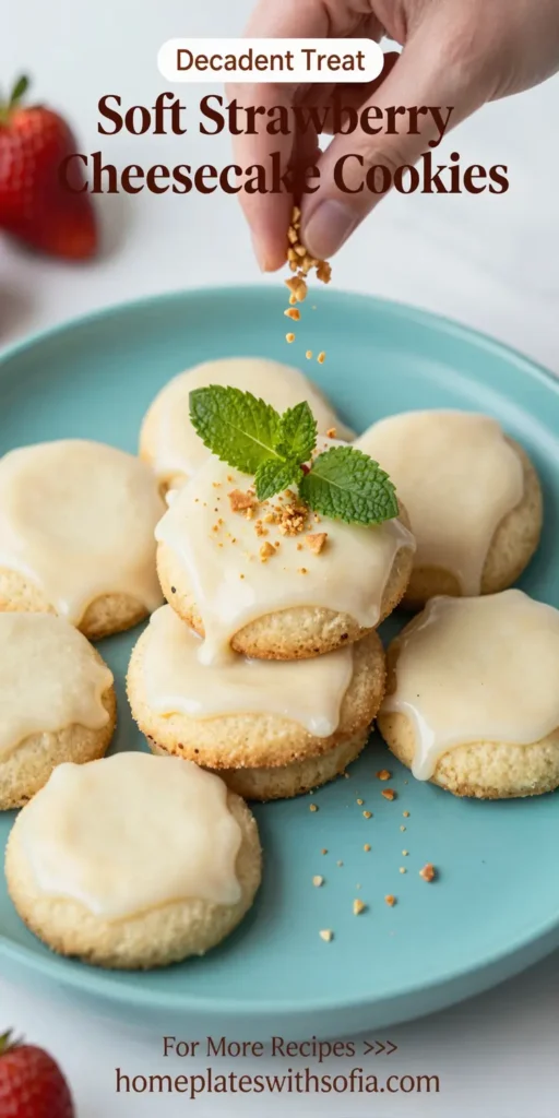 Soft Strawberry Cheesecake Cookies