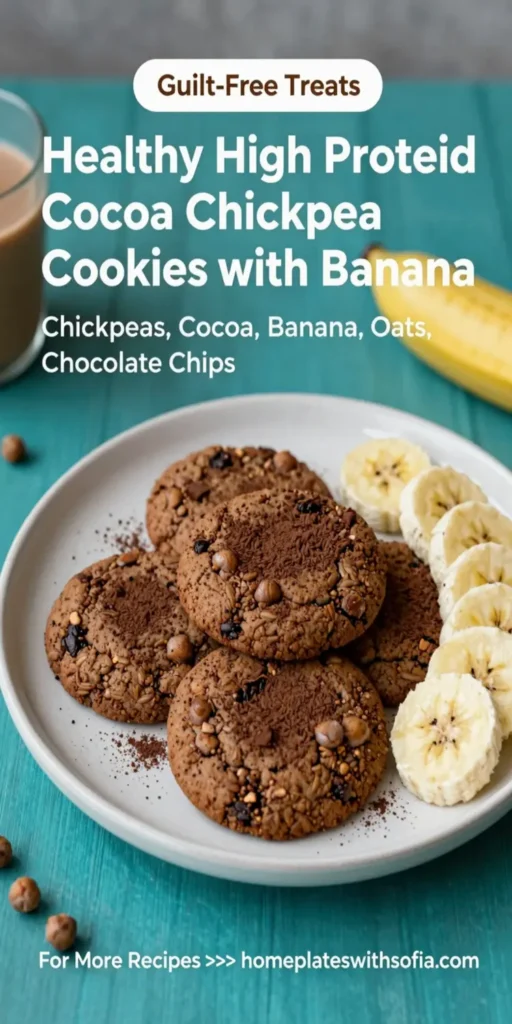 Healthy High Protein Cocoa Chickpea Cookies with Banana