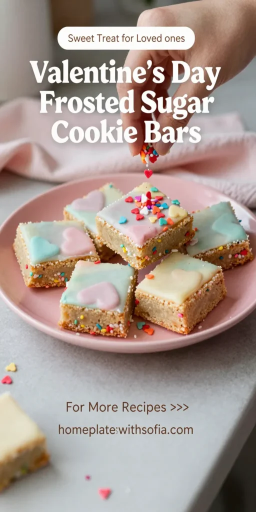 Valentine's Day Frosted Sugar Cookie Bars
