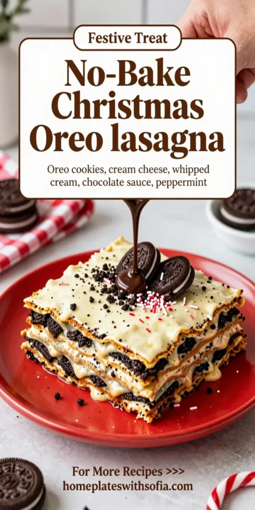 No-Bake Christmas Oreo Lasagna
