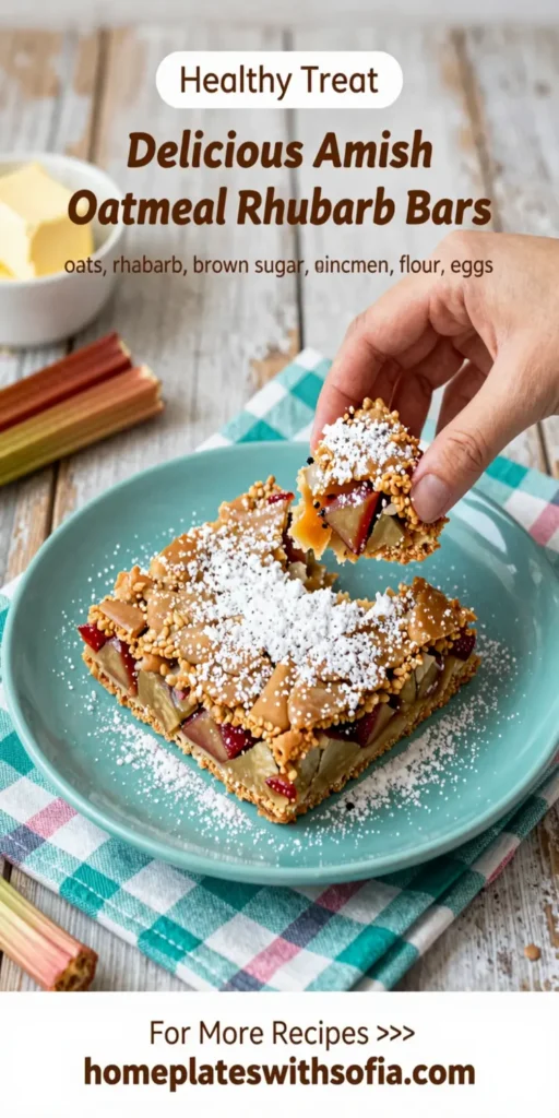 Delicious Amish Oatmeal Rhubarb Bars