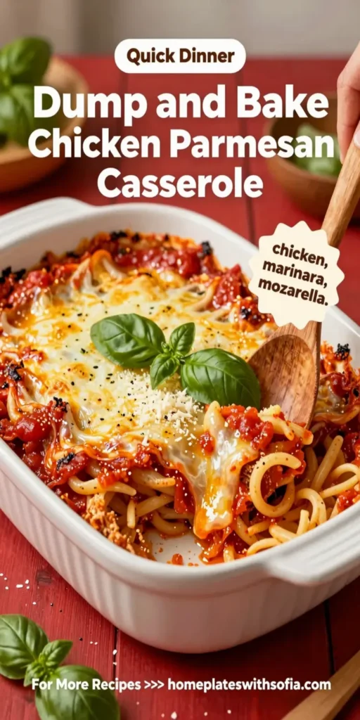 Dump and Bake Chicken Parmesan Casserole