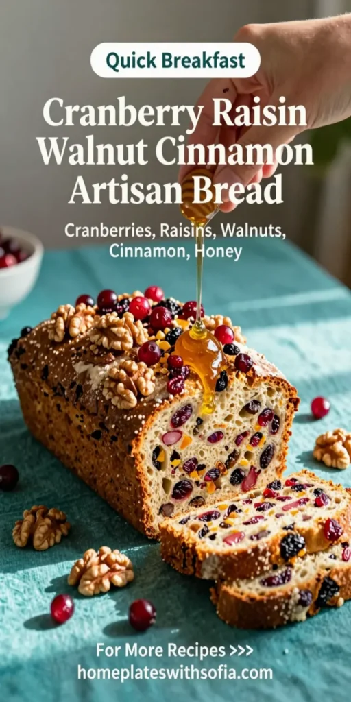 Cranberry Raisin Walnut Cinnamon Artisan Bread