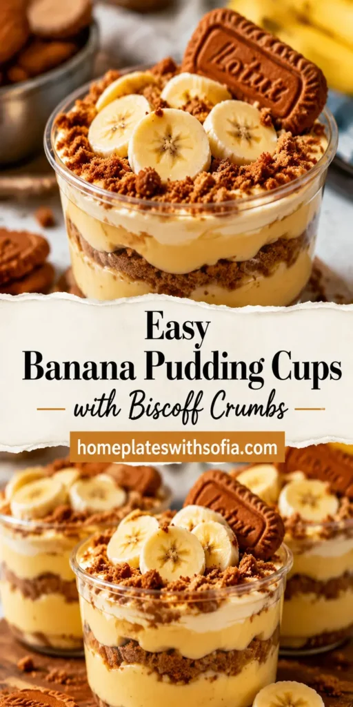 Easy Banana Pudding Cups with Biscoff Crumbs
