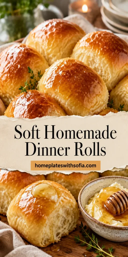 Soft Homemade Dinner Rolls with Honey Butter