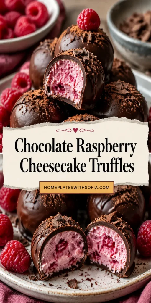 Chocolate Raspberry Cheesecake Truffles