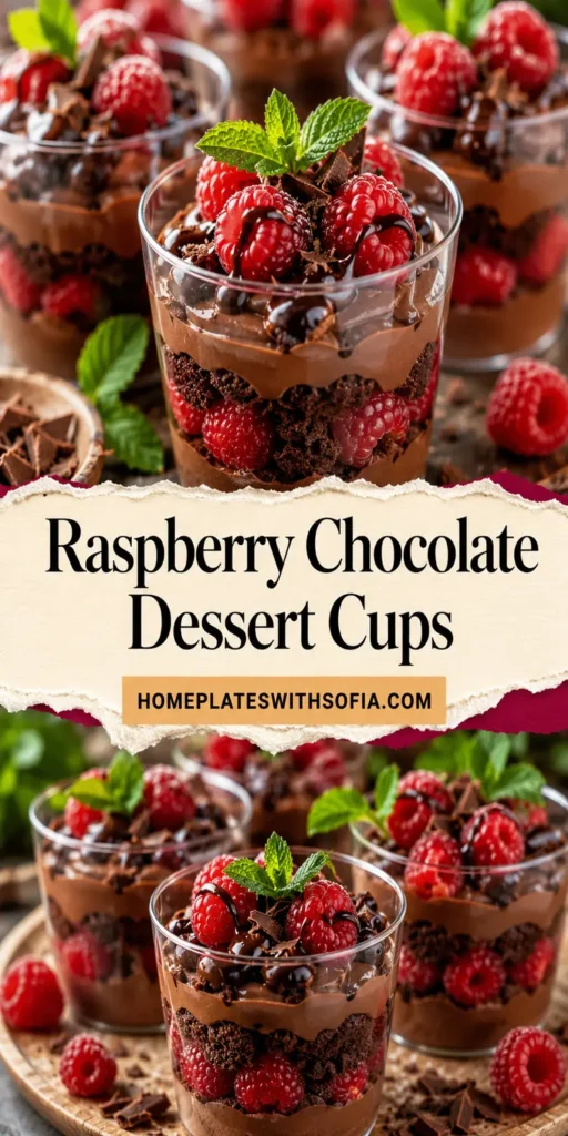 Raspberry Chocolate Dessert Cups for Summer Parties