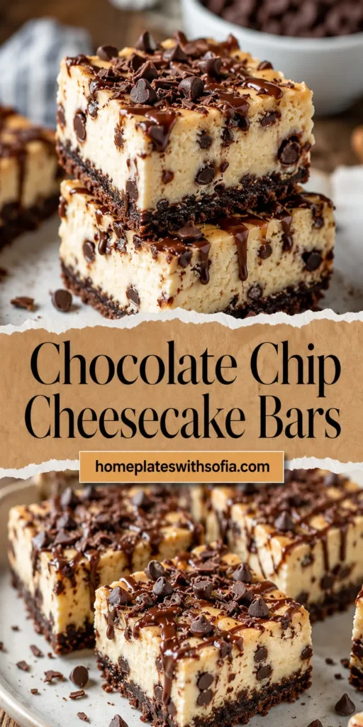 Chocolate Chip Cheesecake Bars for Potluck