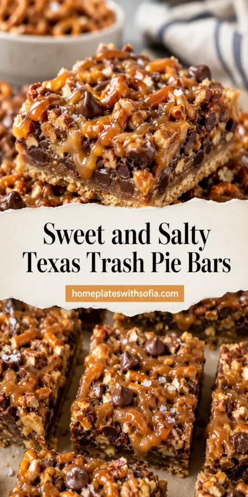 Sweet and Salty Texas Trash Pie Bars