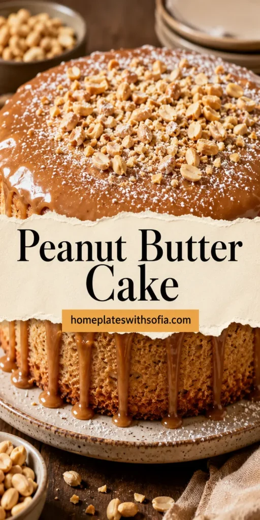 Peanut Butter Cake with Brown Sugar Glaze