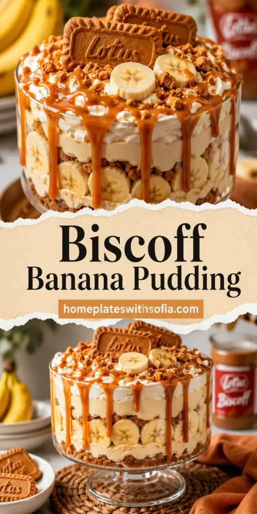 Biscoff Banana Pudding with Caramel Drizzle
