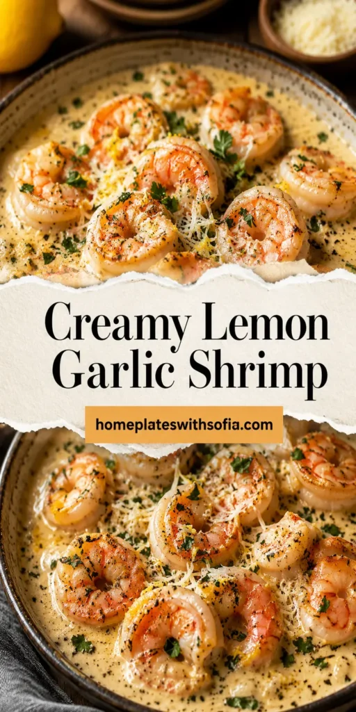 Creamy Lemon Garlic Shrimp with Parmesan