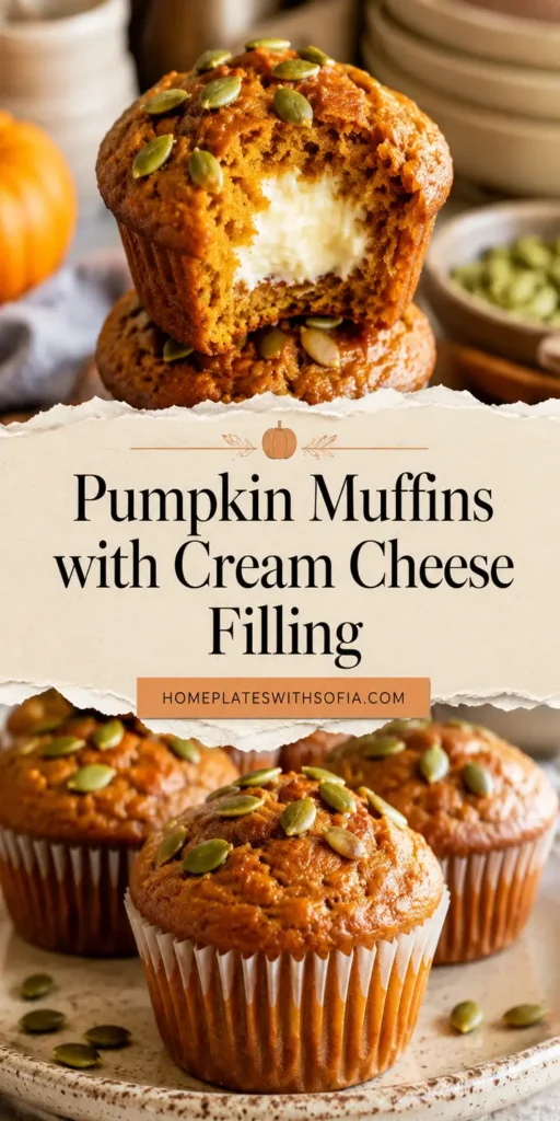 Pumpkin Muffins with Cream Cheese Filling